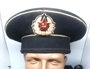 Soviet Russian North Sea Fleet Navy Peakless Sailor Cap Badge Size 53 Beskozyrka